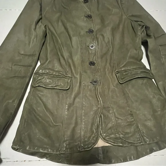 Jakett New York Leather jacket olive green - Picture 4 of 13